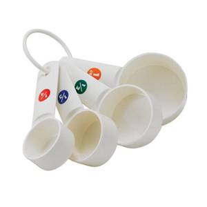 Winco MCPP-4 4 Piece Measuring Cup Set Plastic White