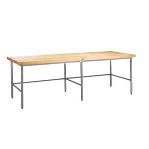 John Boos JNS14 120"x30" Work Table 1-1/2" Laminated Flat Top Galvanized Leg
