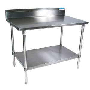 BK Resources SVTR5-3024 30"x24" Work Table 18G Stainless Steel Top w/ 5" backsplash