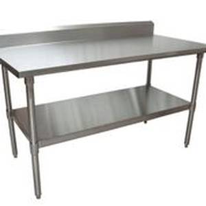 BK Resources SVTR5-6024 60"x 24" Work Table 18G Stainless Steel Top w/5" backsplash