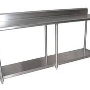BK Resources SVTR5-9624 96"x24" Work Table 18G Stainless Steel Top w/ 5" backsplash