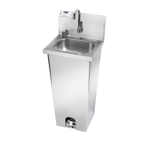 (Open Box) Krowne HS-14 15.75" Pedestal Hand Sink w/ Gooseneck Faucet & Foot Pedal