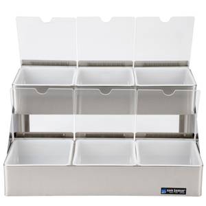 San Jamar B4706INL 22 Gauge Stainless Steel 2-Tier Step Condiment Center