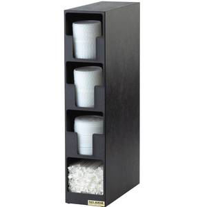 San Jamar L2203 EZ-Fit Lid & Straw Tower w/ (3) Lid & (1) Straw Compartment