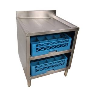 (Open Box) BK Resources UB4-21-GC241 24" x 21" Stainless Steel Open Front Glass Rack Unit
