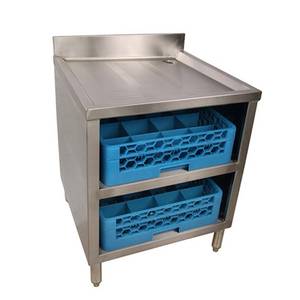 BK Resources BKUBGC-241 Underbar Glass Rack w/ Drainboard Top and Open Front Base
