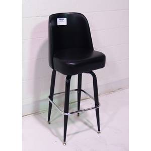 H&D Commercial Seating 6307 - Overstock - Liquidation Black Metal Bar Stool with Swivel Bucket Seat