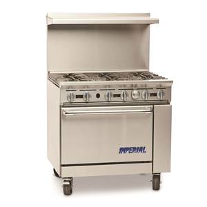 Imperial IR-6-LP 36" Gas 6 Burner Restaurant Range with Oven - Liquid Propane