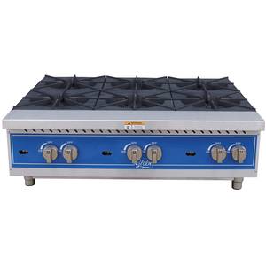 (Open Box) Globe GHP36G 36" Natural Gas Hot Plate w/ 6 Burners & Manual Controls
