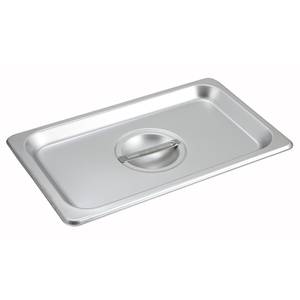Winco SPSCQ 1/4 Size Stainless Steel Solid Steam Table Pan Cover