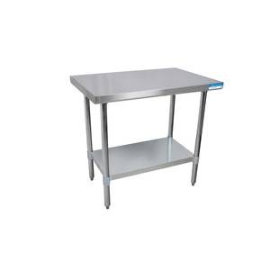 BK Resources SVT-6030 + FECST5 - On Clearance - 30" x 60" All Stainless Steel Work Table with Casters