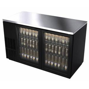 BK Resources BB-2G-59 59" Glass Door Back Bar Cooler w/ Black Vinyl Exterior