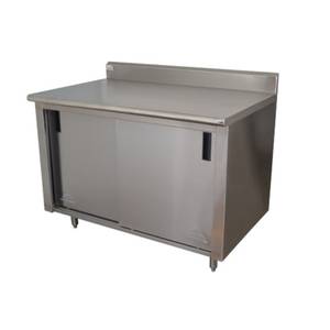Advance Tabco CK-SS-2410 120"Wx24"D Stainless Steel Cabinet Base w/ Sliding Doors