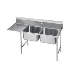 Advance Tabco 9-22-40-18L Regaline 2-Compartment Stainless Steel Sink-20"x20" Bowls
