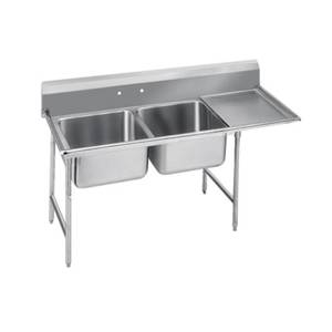 Advance Tabco 9-22-40-18R Regaline 2-Compartment Stainless Steel Sink-20"x20" Bowls