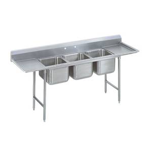Advance Tabco 9-23-60-36RL Regaline 3-Compartment Stainless Steel Sink-20"x20" Bowls