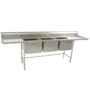 Eagle Group S14-20-3-18-SL S14 Series 3-Compartment Stainless Steel Sink-20"x20" Bowls