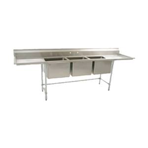 Eagle Group S16-28-3-18-X S16 Series 3-Compartment Stainless Steel Sink-20"x28" Bowls