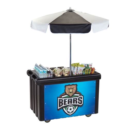 Cambro CVC55110 Camcruiser 55" Single Well Vending Cart - Black