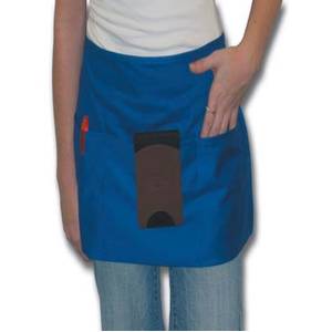 Intedge 342-WHITE Half-Waist "Server" Apron w/ 3 Pockets - White