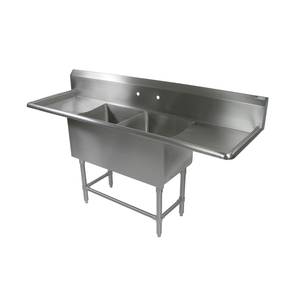 John Boos 2PB30244-2D30 2 Compartment 30" x 24" Stainless Steel Pro-Bowl Sink