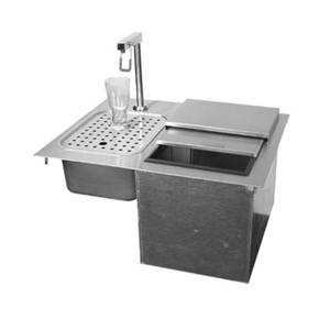 Glastender DI-IW24 24"W Ice & Water Drop In Unit W/ Deck Mount Water Filler