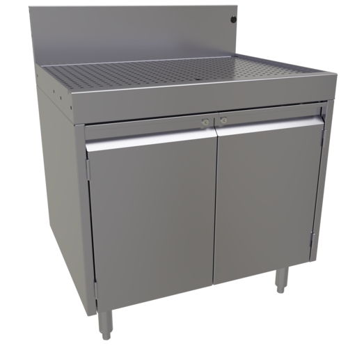 Glastender DBCB-30 30" Stainless Steel Underbar Workboard Storage Cabinet 