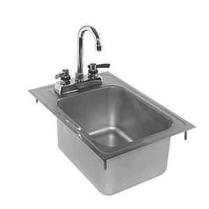 Glastender DI-HS12 12" W x 17" Stainless Steel Drop In Hand Sink w/ Faucet