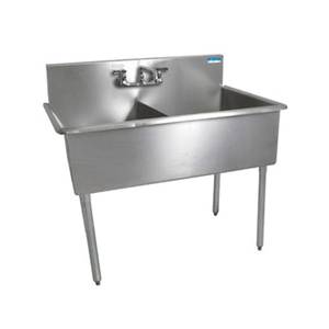 BK Resources BK8BS-2-18-12 2 Compartment Budget Sink 18" x 18" Stainless Steel