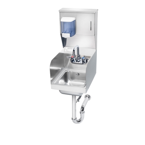 Krowne HS-32 12"W Wall Mount Space Saver Hand Sink w/ 7-3/4" Splash Guard