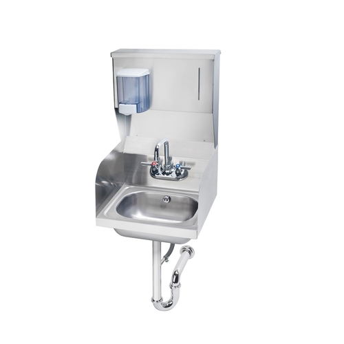 Krowne HS-33 16"W Wall Mounted Hand Sink w/ 7-3/4"" Splash Guards