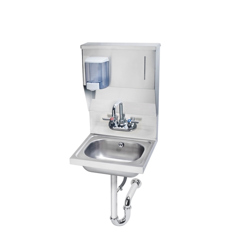 Krowne HS-7 16"W Wall Mount Hand Sink w/ Side Support Brackets