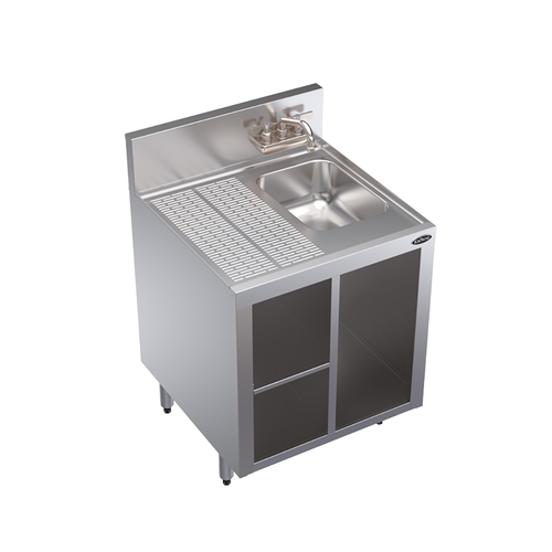 Krowne KR24-24SC 24" Wide Underbar Sink With Glass Storage Cabinet