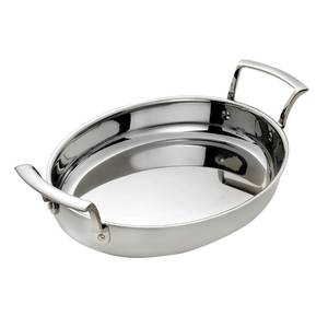 Browne Foodservice 5724177 Thermalloy 2.6qt Tri-Ply Stainless Oval Roasting Pan