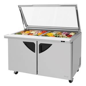 Turbo Air TST-60SD-24-N-GL 24 Pan 19 CuFt Glass Top Refrigerated Prep Table