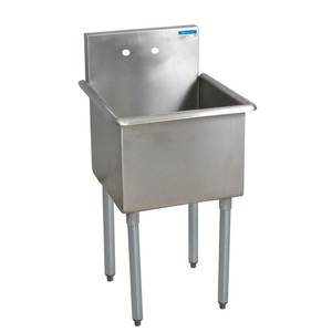 BK Resources BK8BS-1-18-14 21"x21" Single Compartment Stainless Steel Budget Sink