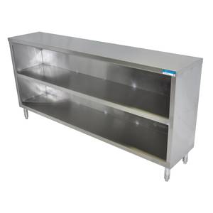 BK Resources BKDC-1548 48"W x 15"D Stainless Steel Open Front Dish Cabinet