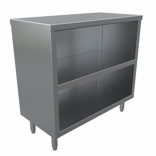 BK Resources BKDC-1836 36"W x 18"D Stainless Steel Open Front Dish Cabinet