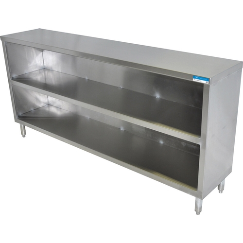 BK Resources BKDC-1848 48"W x 18"D Stainless Steel Open Front Dish Cabinet