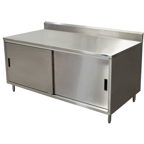 BK Resources CSTR5-2472S 72"W x 24"D Stainless Steel Cabinet Base Work Table