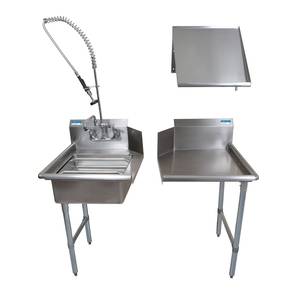 BK Resources BKDTK-26-L-G 26" Stainless Steel Dish Table Clean Room Kit