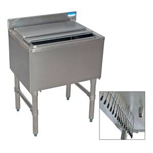 BK Resources UB4-18-IBCP30-7 30"W Stainless Steel Underbar Insulated Ice Bin w/Cold Plate