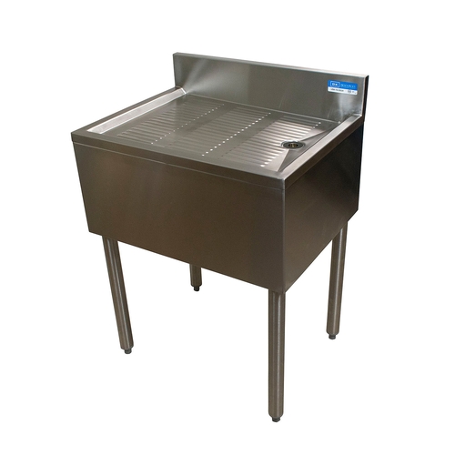 BK Resources UB4-18-DB24 24"W x 18-1/4"D Stainless Steel Underbar Drainboard