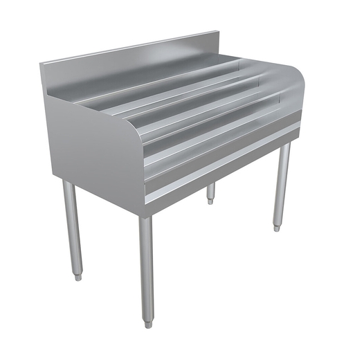 BK Resources UB4-18-LD36 36"Wx18-1/4"D Stainless Steel Underbar Liquor Bottle Display
