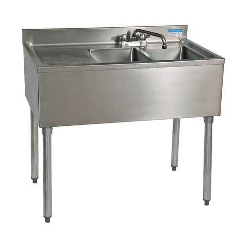 BK Resources UB4-18-236LS 36"Wx18-1/4"D Stainless Steel Slimline Underbar Sink