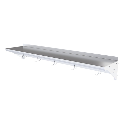 BK Resources BKWS-1260-PR 60"Wx12"D Stainless Steel Wall Mount Premium Overshelf