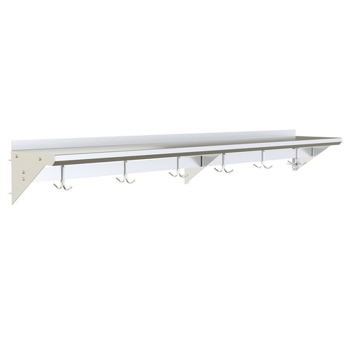 BK Resources BKWS-1272-PR 72"Wx12"D Stainless Steel Wall Mount Premium Overshelf