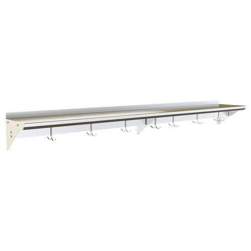 BK Resources BKWS-1284-PR 84"Wx12"D Stainless Steel Wall Mount Premium Overshelf