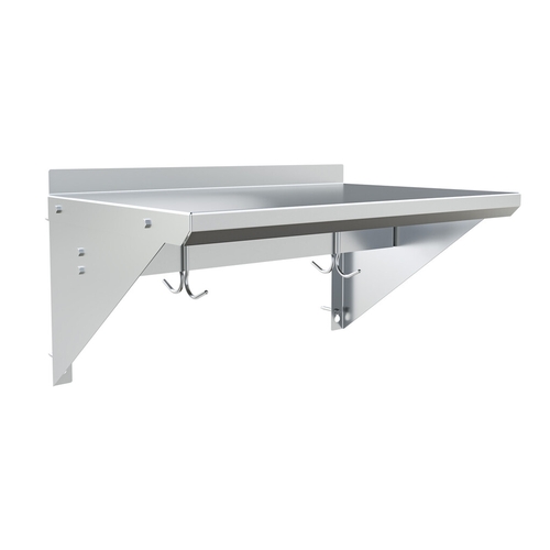 BK Resources BKWS-1624-PR 24"Wx16"D Stainless Steel Wall Mount Premium Overshelf