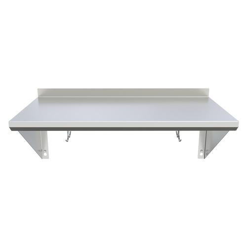 BK Resources BKWS-1630-PR 30"Wx16"D Stainless Steel Wall Mount Premium Overshelf